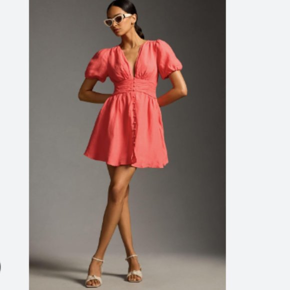 Brand New The Katerina Button-Front Mini Dress - Picture 1 of 10